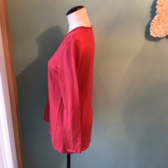 J. Jill Merino red wool v neck sweater XS - Picture 4 of 6